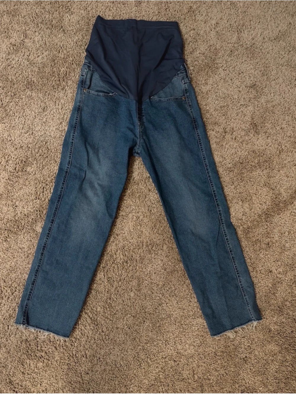 Navy Panel Dark Blue Straight-Leg Maternity Jeans